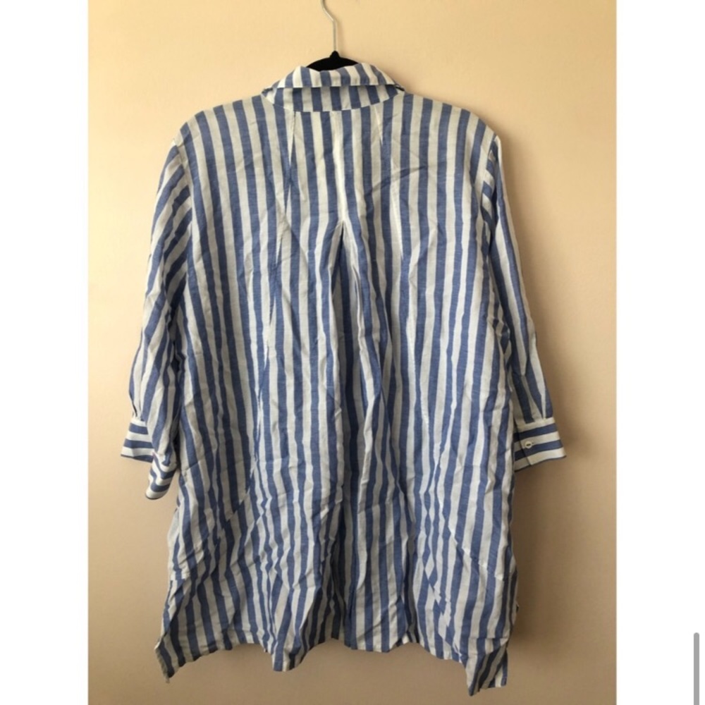 Foxcroft NYC Blue Striped Button Down 18W - Picture 9 of 10